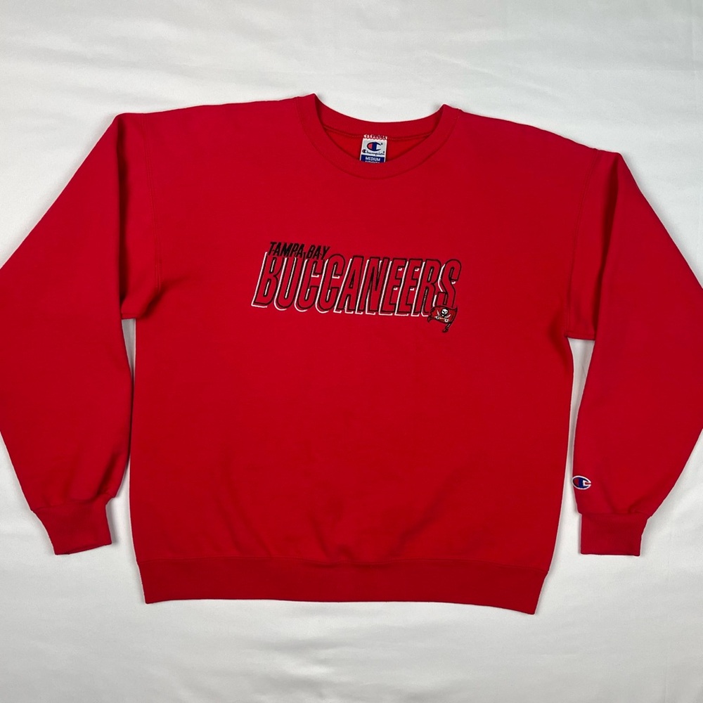 Vtg Champion Tampa Bay Buccaneers Womens Crewneck Sweatshirt Medium 90s Bucs C3